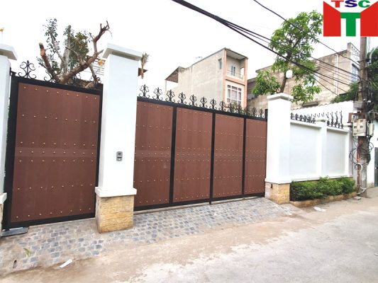 Công trình lắp cổng trượt kết hợp với âm sàn V2 tại biệt thự Hà Nội