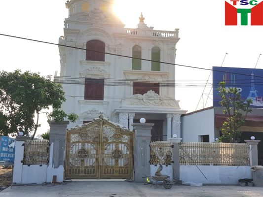 Công trình lắp cổng tự động âm sàn V2 Italia tại Hưng Yên