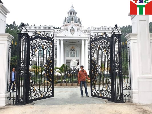 Công trình lắp đặt cổng tự động âm sàn Italia tại Việt Yên Bắc Giang