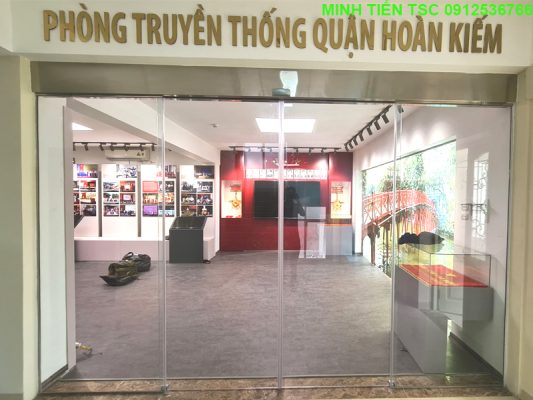 Công trình lắp đặt cửa tự động tại Phòng truyền thống Quận Hoàn Kiếm