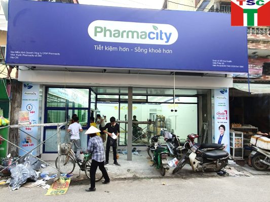 Lắp cửa tự động Hàn Quốc tại hệ thống nhà thuốc Pharmacity