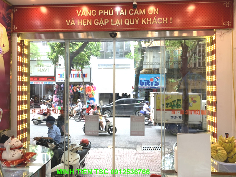 Lắp đặt cửa tự động cho cửa hàng Vàng bạc