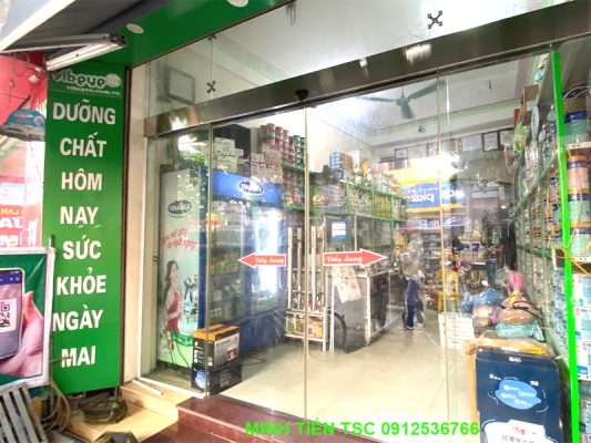 Lắp đặt cửa tự động tại cửa hàng - siêu thị sữa Bắc Ninh