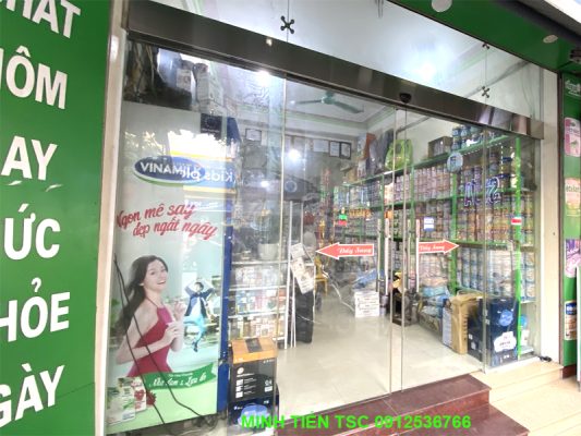 Lắp đặt cửa tự động tại cửa hàng - siêu thị sữa Bắc Ninh