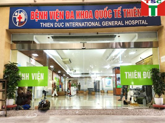 Lắp đặt cửa tự động tại bệnh viện Thiên Đức 